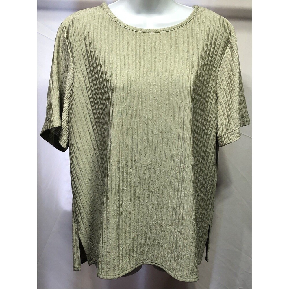 Jessica Howard Crepe Knit top 18 Green Short Sleeve Capsule Office